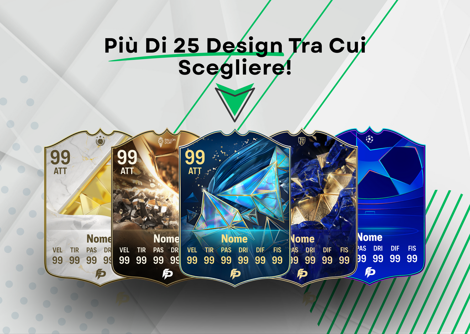 Futprint Card Collection: Più di 25 design. Scegli e personalizza