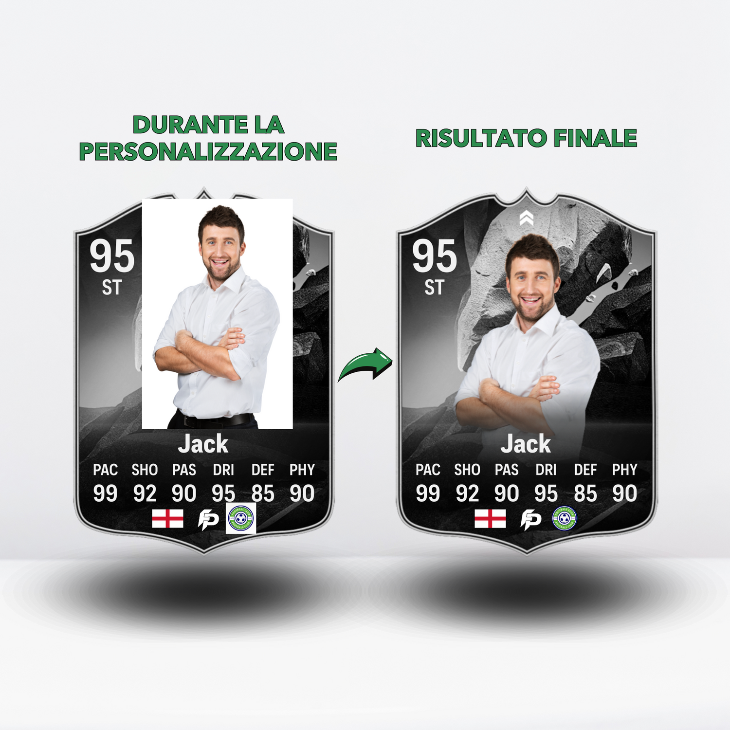 Processo di personalizzazione e editing immagine Carte FUTPRINT
